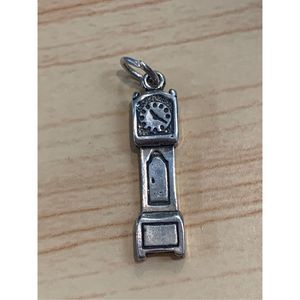 .925 Grandfather Clock Sterling Silver Jewelry Charm #clock